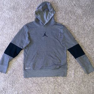 Grey Jordan Dri-Fit Hoodie (Size Medium Kids)